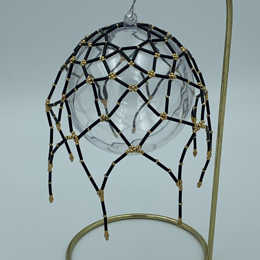Black and Gold Fish Net Ornament Cover